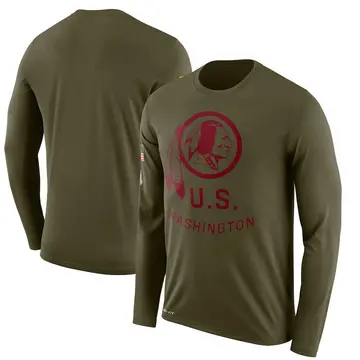 Men's Washington Commanders Legend Olive 2018 Salute to Service Sideline Performance Long Sleeve T-Shirt
